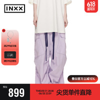 英克斯（inxx）潮流街头休闲裤梭织长裤男女同款直筒裤XCE2230118 浅紫色 L
