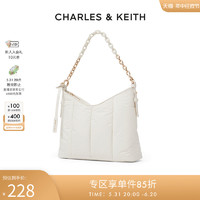 CHARLES & KEITH CHARLES&KEITH女包CK2-20781694柔軟大容量手提單肩包 Cream奶白色