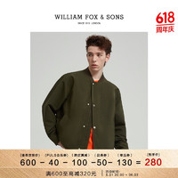 William fox&sons 威廉福克斯立领设计师款休闲夹克男士春秋新款韩版潮流工装外套男 绿色 170/M