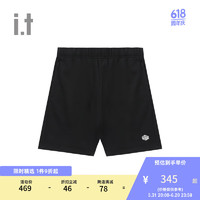 :CHOCOOLATE it 男装运动短裤直筒裤2024夏季简约舒适3277XUM BKX/黑色 S