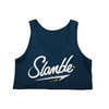 SLAMBLE 夏季新款女士运动背心吊带短款内搭 跑步瑜伽训练外穿上衣 藏青 L