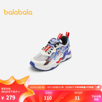 巴拉巴拉 儿童运动鞋男童鞋子夏2024网布 白红色调00416 27码