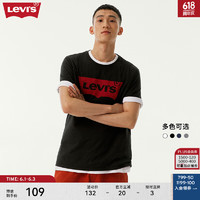 Levi's 李维斯 PLUS:Levi's 李维斯24夏季新版情侣同款短袖T恤logo印花 黑色