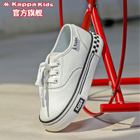 Kappa 卡帕 Kids卡帕儿童运动板鞋男童女中大童aj小白鞋24新款包头宝宝鞋子 米白 24码