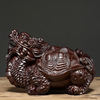 米囹 黑檀木雕龙龟金钱龟摆件桌面装饰