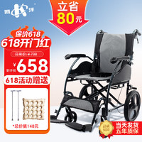 KAIYANG 凱洋 KY 輪椅輕便折疊免充氣小輪便攜型 KY863LABJ-12灰動
