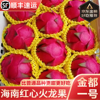 优农【速运】红心火龙果海南金都一号新鲜水果大红肉蜜宝现摘整箱 1g 8个装【单果200-300】活动款