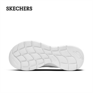 斯凯奇（Skechers）女士跑步鞋缓震软弹耐磨运动鞋轻便透气舒适网面一脚蹬休闲鞋 WBK白色/黑色 37