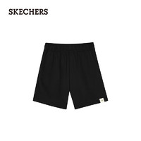 斯凯奇（Skechers）夏季女子梭织短裤宽松休闲裤L224W074 碳黑/0018 XL