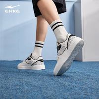 ERKE 鸿星尔克 鞋子男鞋板鞋电池熊猫透气夏季新款厚底休闲小白鞋运动鞋