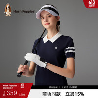 Hush Puppies暇步士女装夏季薄款时尚短袖POLO衫 墨蓝色 L