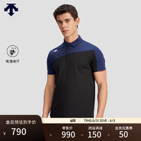 DESCENTE 迪桑特 综训训练系列运动男士短袖POLO衫夏季 BK-BLACK XL (180/100A)