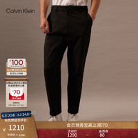 Calvin Klein Jeans24秋季男士休闲通勤ck刺绣字母商务西裤休闲裤J326852 BEH-太空黑 S