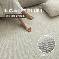 BULULOM 布鲁罗曼 羊毛地毯客厅2024新款简约免洗可擦满铺卧室地垫子纯色轻奢高级