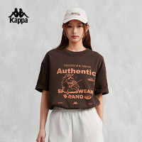 Kappa 卡帕 背靠背2024新款夏季短袖女t恤男情侣休闲半袖运动上衣潮