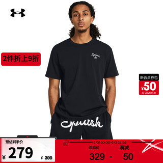 安德玛 UNDERARMOUR）春夏库里Curry Splash男子刺绣篮球运动短袖T恤1383379 黑色001 L