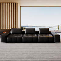DeRUCCI 慕思 旗下艾慕大座深真皮沙发客厅直排意式极简轻奢头层牛皮沙发
