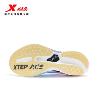 特步（XTEP）新一代竞速跑鞋160X5.0碳板马拉松竞速跑步鞋男女集训鞋 荧光樱粉/毛月蓝【女】 39