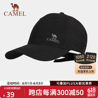 CAMEL 骆驼 户外运动棒球帽男女鸭舌帽透气遮阳太阳帽遮脸帽133BARC017幻影黑