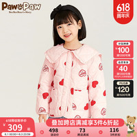 PawinPaw卡通小熊童装2023年春季新款女童大翻领绗缝夹棉印花外套 红色/20 1