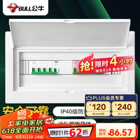 BULL 公牛 配电箱 18回路空开强电箱 家用终端配线箱白色盖板 LX5-18s