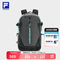 FILA 斐乐官方男士背包2024夏季新款健身运动大容量双肩包电脑包 亚灰绿-KK XS