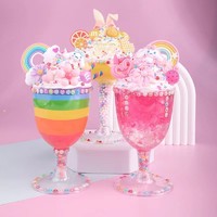 美阳阳 冰淇淋杯diy手工制作奶油胶咕卡贴纸女孩儿童仿真玩具套装