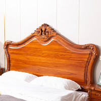 柚木家具欧式纯实木双人床主卧1.8米婚床美式轻奢储物高箱柚木床