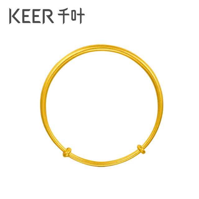 KEER 千叶 足金手镯古法黄金手镯 8.55g 39900036528