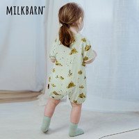 Milkbarn 2024新品婴儿短袖短裤连体衣宝宝夏季哈衣爬服新生儿衣服