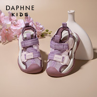 达芙妮女童鞋包头凉鞋2024夏季中大童软底儿童鞋夏款透气小女孩运动鞋子 紫色 36码 鞋内长约23.2