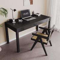 YOOMOO 优木良匠 复古风黑色实木书桌椅电脑桌写字台家用北欧简约日式办公桌