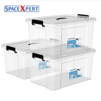 SPACEXPERT 空間專家 收納箱 透明 12L 三個裝