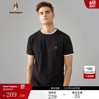 Hush Puppies暇步士男装夏季纯色全棉无忧搭圆领短袖T恤