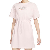NIKE 耐克 女裝夏新款粉色透氣休閑中長款收腰顯瘦短袖連衣裙DD5783-640 M