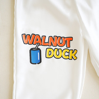 WALNUT DUCK夏季2024年儿童纯棉短袖T恤潮流百搭时尚款六一儿童节 运动鸭/白色 140码 身高(130CM-142CM)