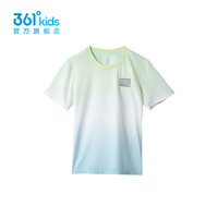 361°361度童装男童短袖针织衫2024年秋季中大童T恤 开心果绿 160cm