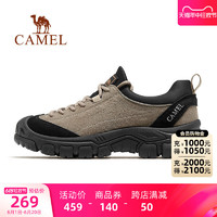 88VIP：CAMEL 駱駝 男鞋春季運動鞋低幫男士英倫馬丁靴休閑鞋真皮勞保鞋工裝鞋子 A142342065，黑色 40