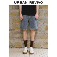 百亿补贴：URBAN REVIVO UR2024夏季新款男装时尚休闲百搭洗水宽松牛仔短裤UML840050