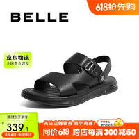 BeLLE 百丽 凉鞋男夏季商场同款爸爸沙滩拖鞋7YG01BL3 黑色1 42
