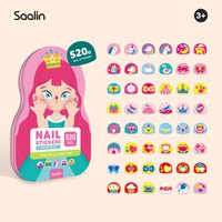 莎林SAALIN 儿童指甲贴卡通美甲油套装防水可撕拉公主女孩玩具
