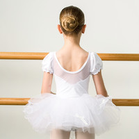 SANSHA 三沙 法國三沙兒童芭蕾舞蹈服TUTU裙網紗練功裙短袖開襠演出服
