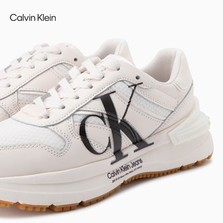 Calvin Klein Jeans23春季女士时尚撞色字母印花拼接运动老爹鞋YW00941 0LB-月光白/太空黑 39