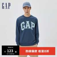 Gap男女装LOGO美式复古套头卫衣561835字母运动上衣 深蓝色 175/92A(S)