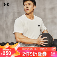 安德玛 UNDERARMOUR）春夏张伟丽同款男子训练运动短袖T恤1373997 白色100 L