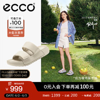 爱步（ECCO）拖鞋女外穿居家两用 24年夏季软底泡芙鞋一字凉拖 科摩206663 石灰色20666301378 36