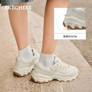 斯凯奇（Skechers）运动独享款老爹鞋女士休闲鞋夏季运动鞋小白鞋厚底增高149807 乳白色/OFWT 36