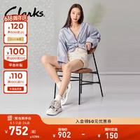 Clarks其乐水芸轻量系列女鞋春夏拼接厚底休闲老爹鞋 白色/紫色 261722124 36