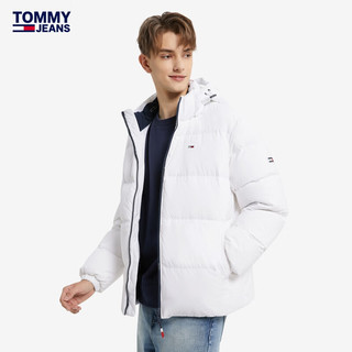 TOMMY JEANS【面包羽绒】冬男女加绒领鸭绒保暖宽松面包羽绒服夹克15447 冰川白YBR XS