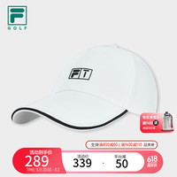 FILA 斐乐男帽棒球帽2024夏季高尔夫运动帽鸭舌帽遮阳帽 玉石白-WT XS
